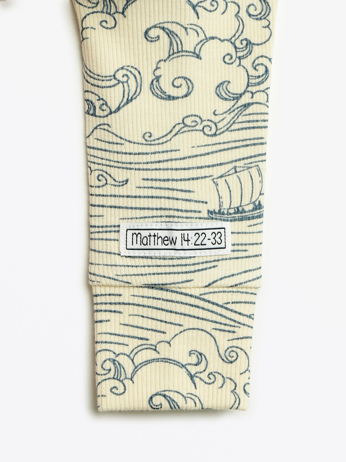 Walking on Water PJ Footed Onesie Ribbed Cotton/Bamboo Blend