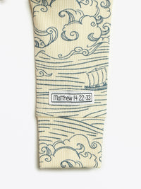 Walking on Water PJ Footed Onesie Ribbed Cotton/Bamboo Blend