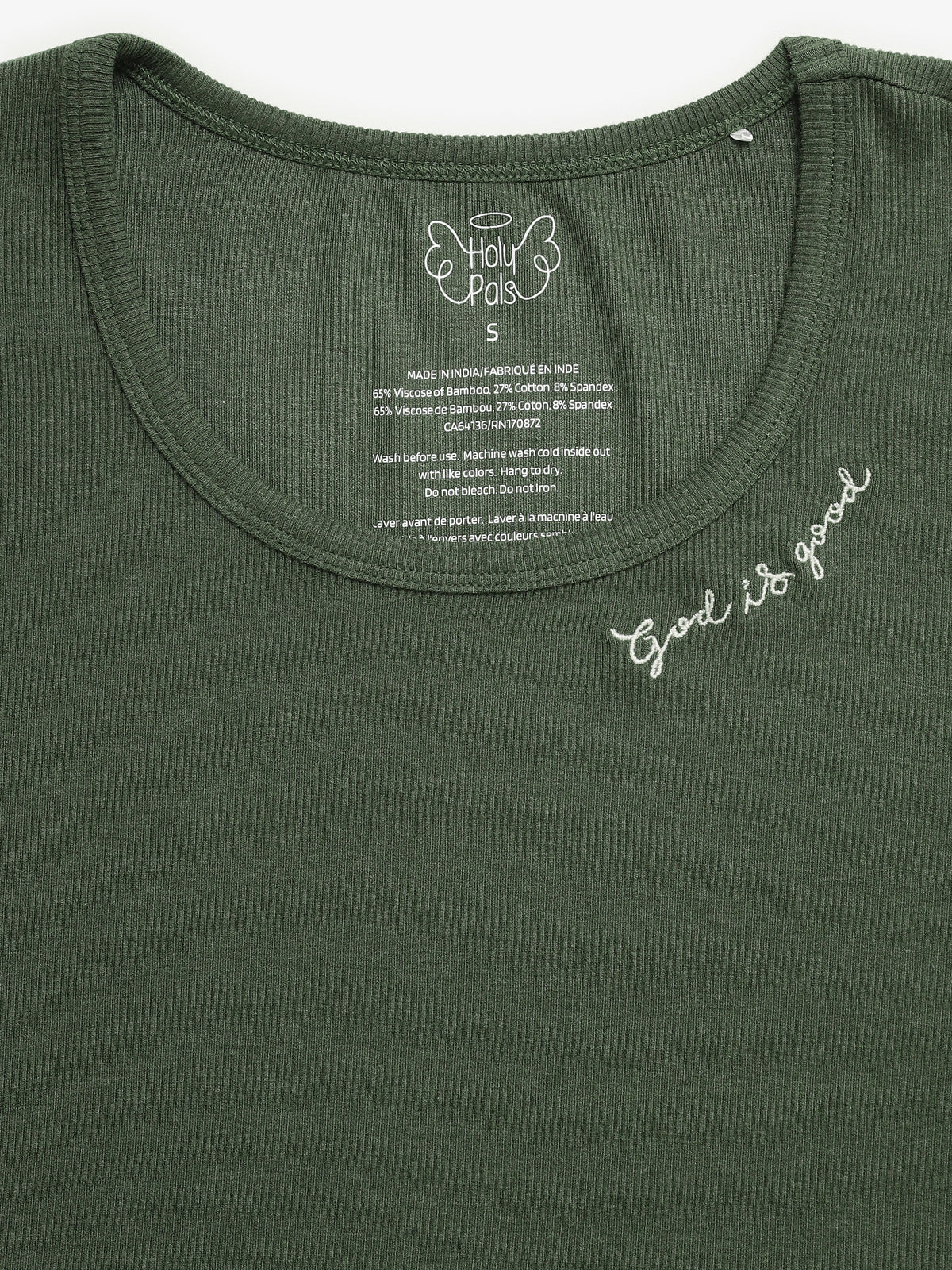 Solid Olive Womens PJ Jogger Set Ribbed Cotton/Bamboo Blend