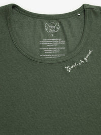 Solid Olive Womens PJ Jogger Set Ribbed Cotton/Bamboo Blend