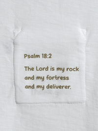 White Prayer Pocket Long Sleeve Shirt Cotton