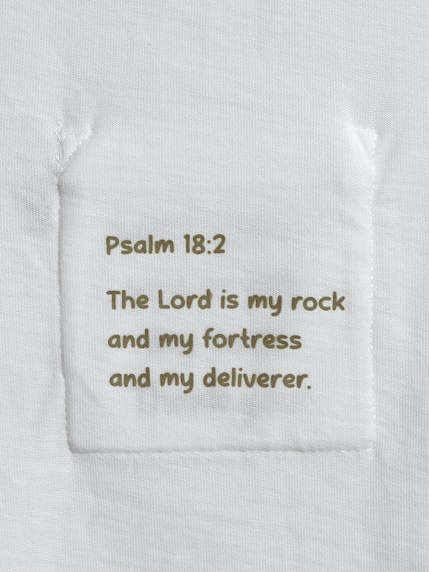 Kids White Prayer Pocket T-Shirt | Long Sleeve