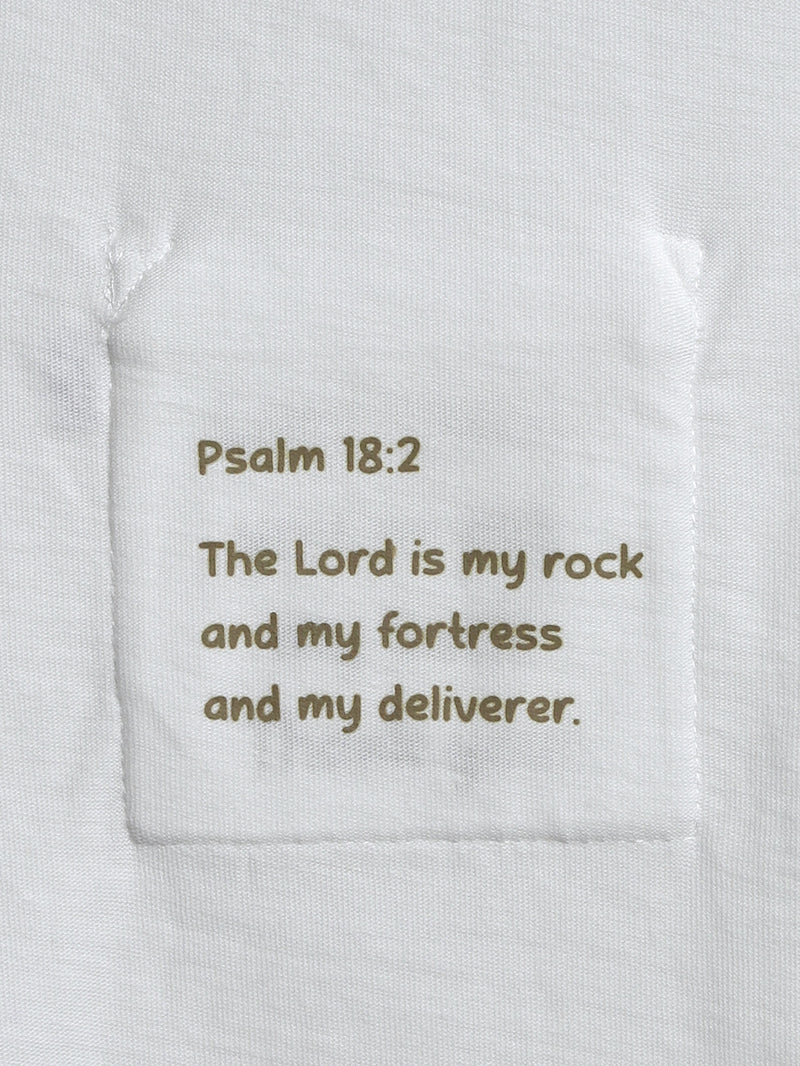 White Prayer Pocket Long Sleeve Shirt Cotton