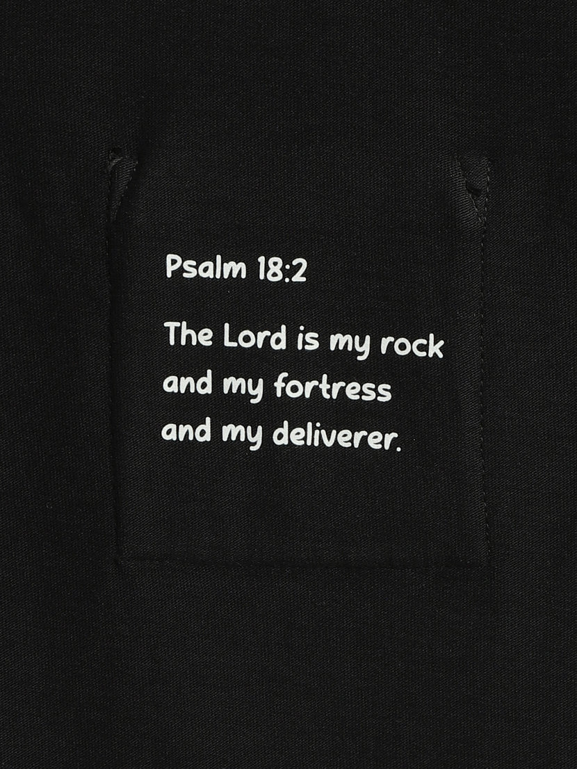 Kids Black Prayer Pocket T-Shirt | Long Sleeve
