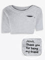 Kids Heather Gray Prayer Pocket T-Shirt | Long Sleeve