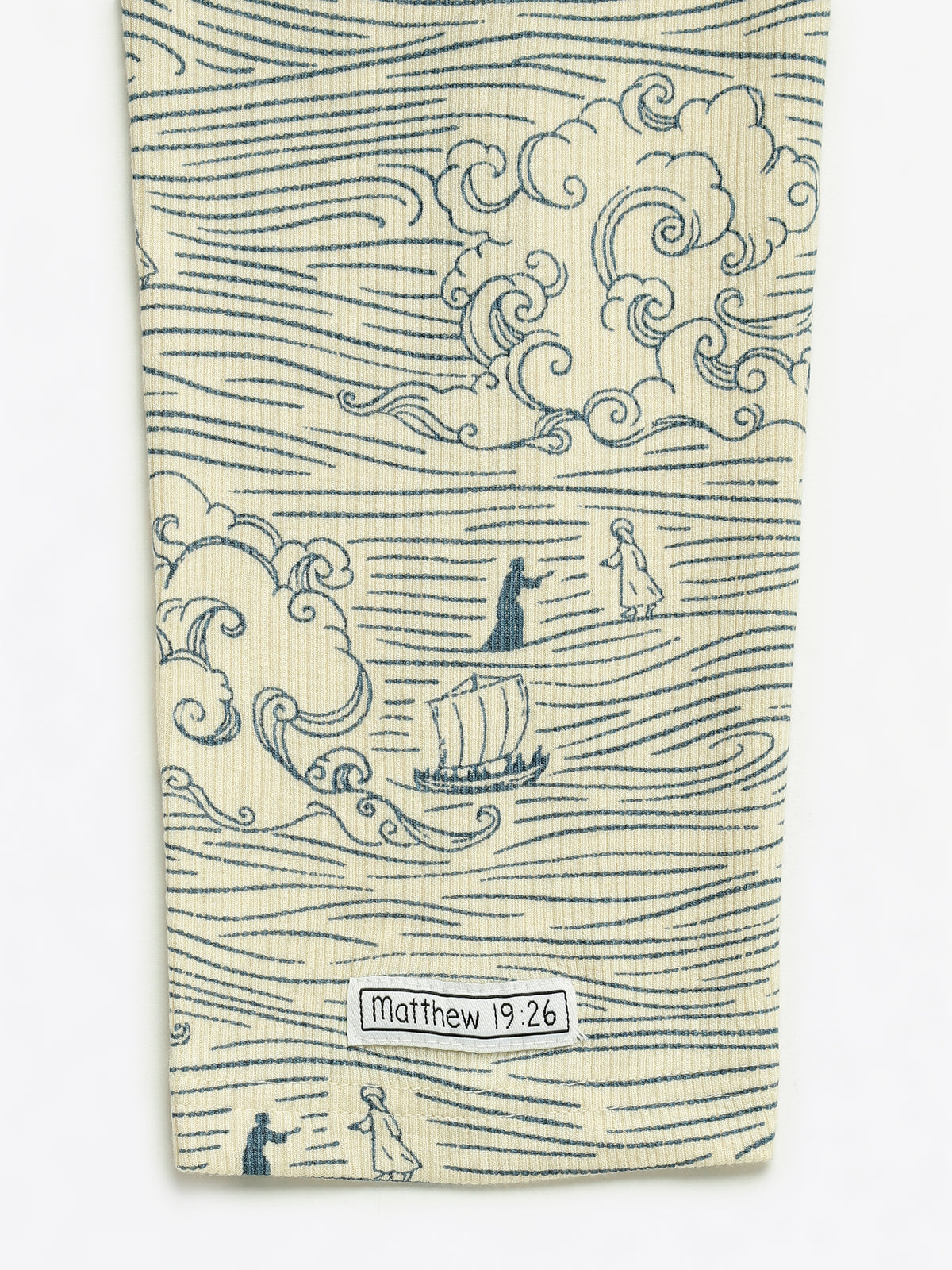 Walking on Water Womens Nightgown PJ Ribbed Cotton/Bamboo Blend