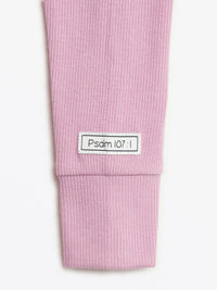Solid Mauve PJ Footed Onesie Ribbed Cotton/Bamboo Blend