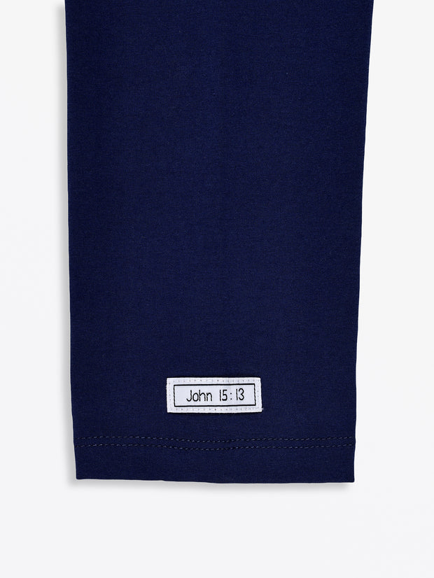 No Greater Love Blue Mens PJ Set Cotton