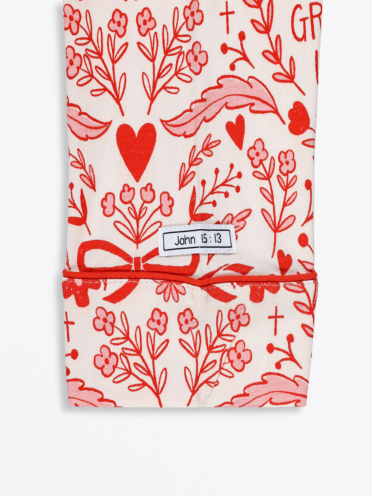 No Greater Love Pink Women's PJ Notch Collar Set Bamboo