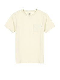Kids Solid Beige Prayer Pocket T-Shirt Cotton | Short Sleeve