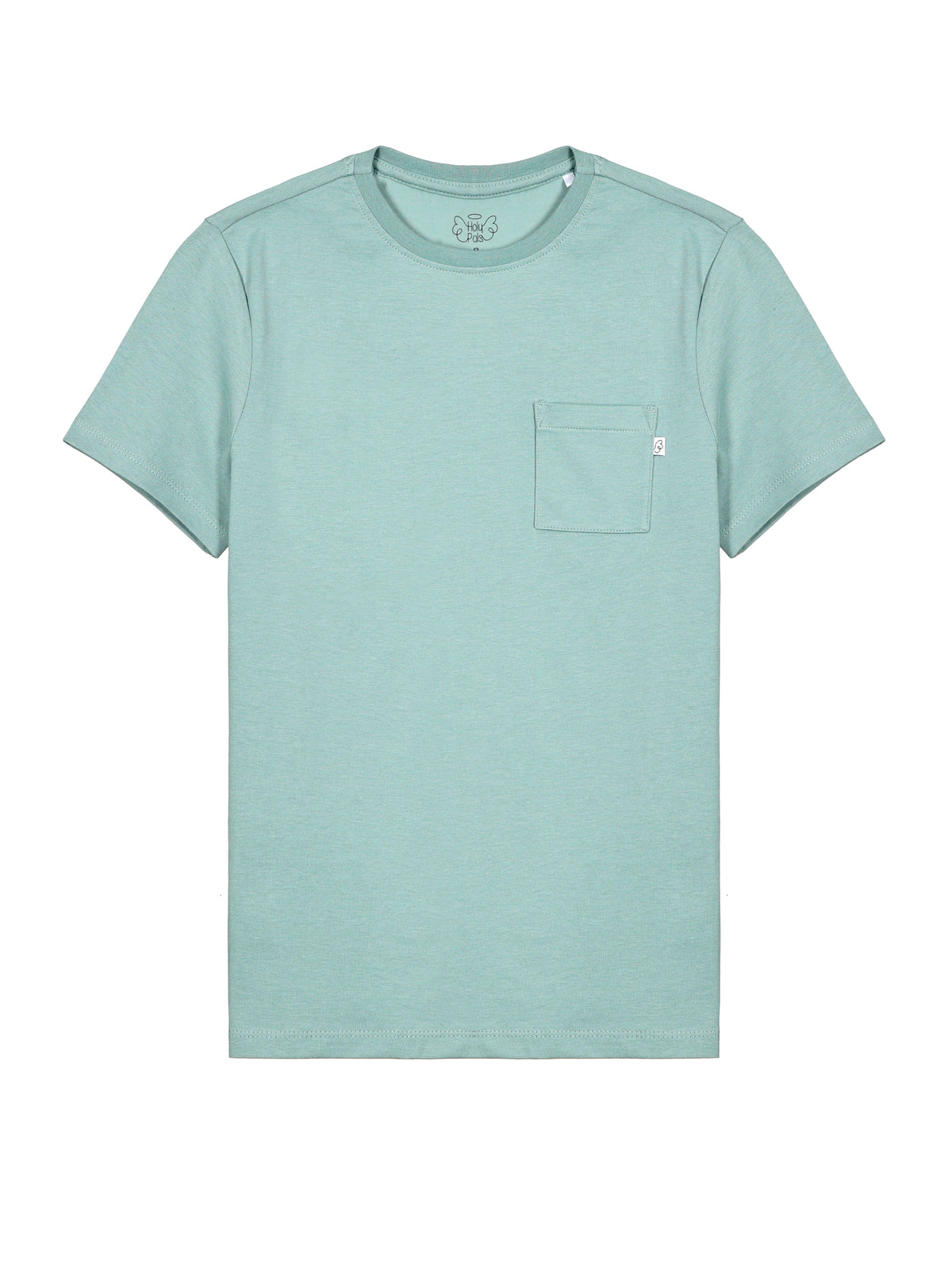 Kids Solid Teal Prayer Pocket T-Shirt Cotton | Short Sleeve