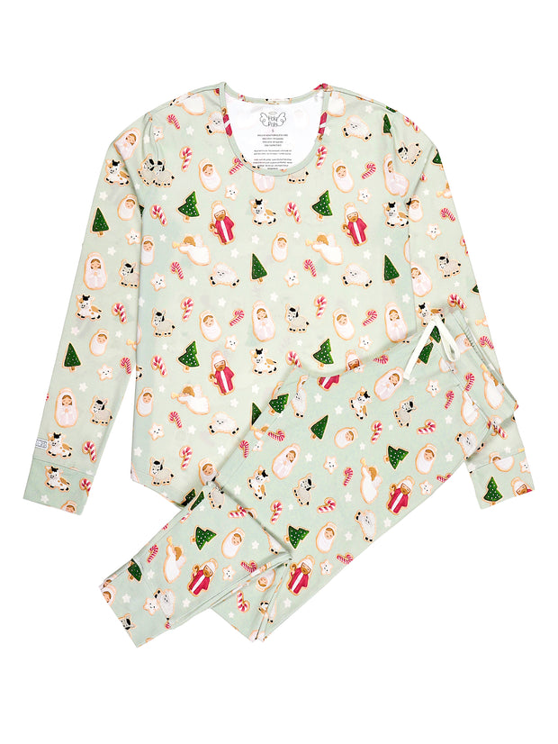 Gingerbread Jesus PJ Womens Long Sleeve Jogger Set Cotton