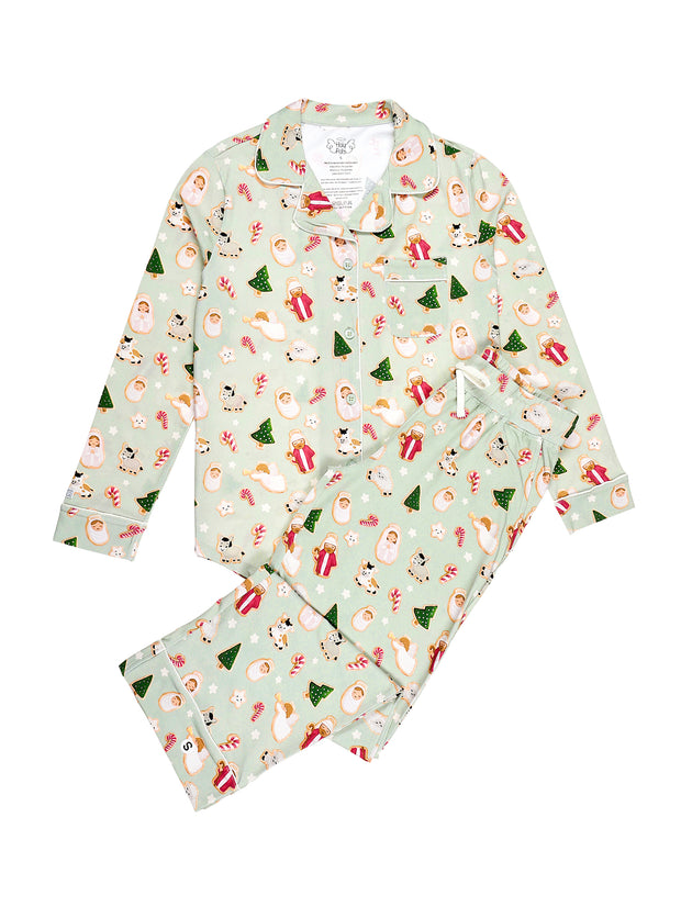 Gingerbread Jesus PJ Womens Notch Collar Set Cotton