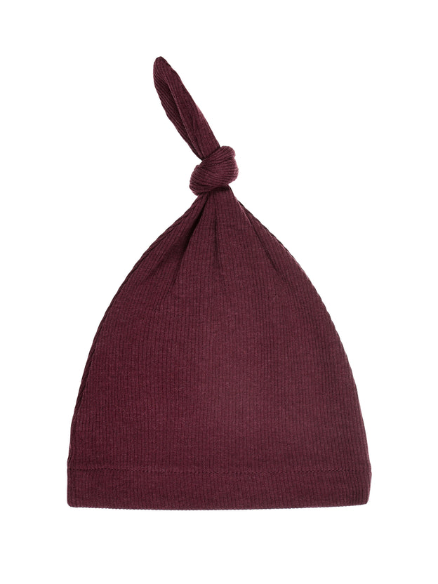 God's Got My Back Fig Knotted Hat Ribbed Cotton-Bamboo Blend