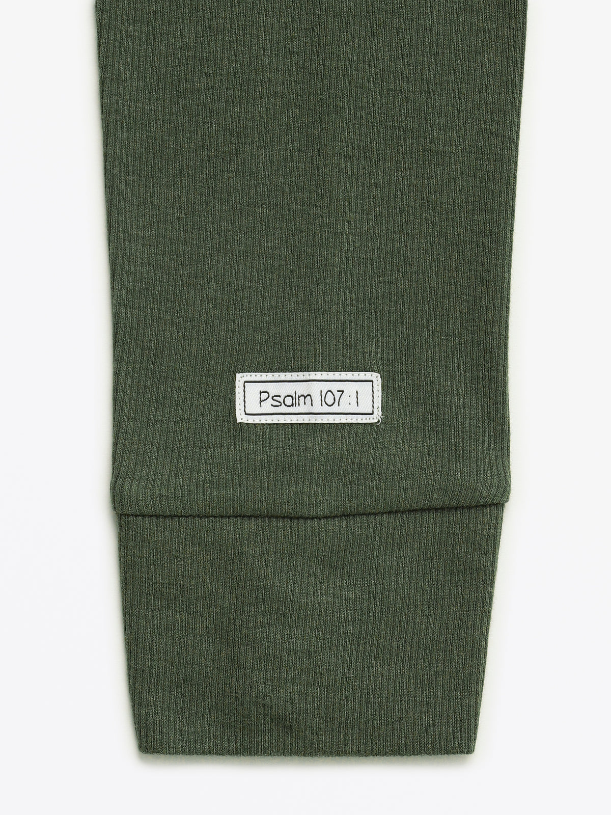 Solid Olive Womens PJ Jogger Set Ribbed Cotton/Bamboo Blend