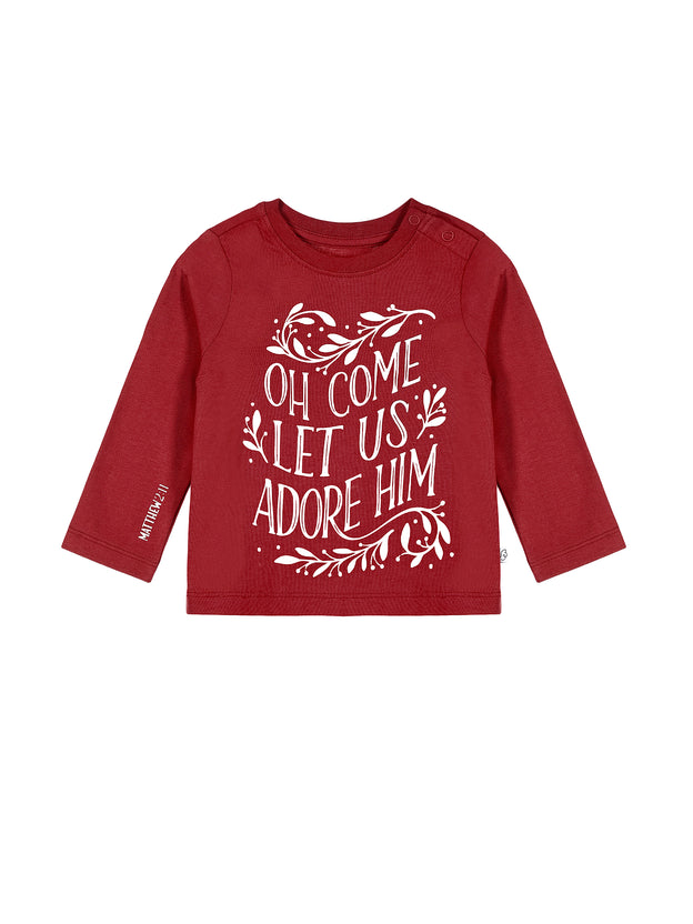 Baby Let Us Adore Him T-Shirt Cotton | Long Sleeve