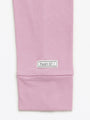 Solid Mauve Womens PJ Jogger Set Ribbed Cotton-Bamboo Blend