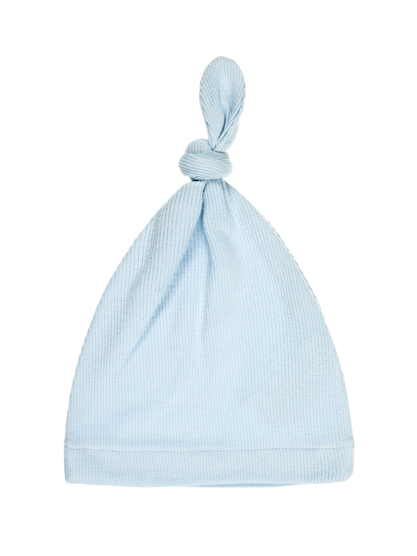 God's Got My Back Blue Knotted Hat Ribbed Cotton-Bamboo Blend