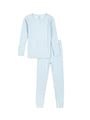 God's Got My Back Blue PJ Long Sleeve Set Ribbed Cotton-Bamboo Blend