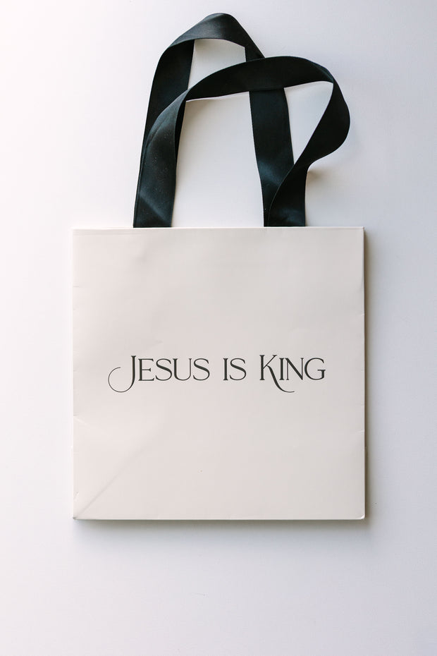 Jesus is King White Gift Bag
