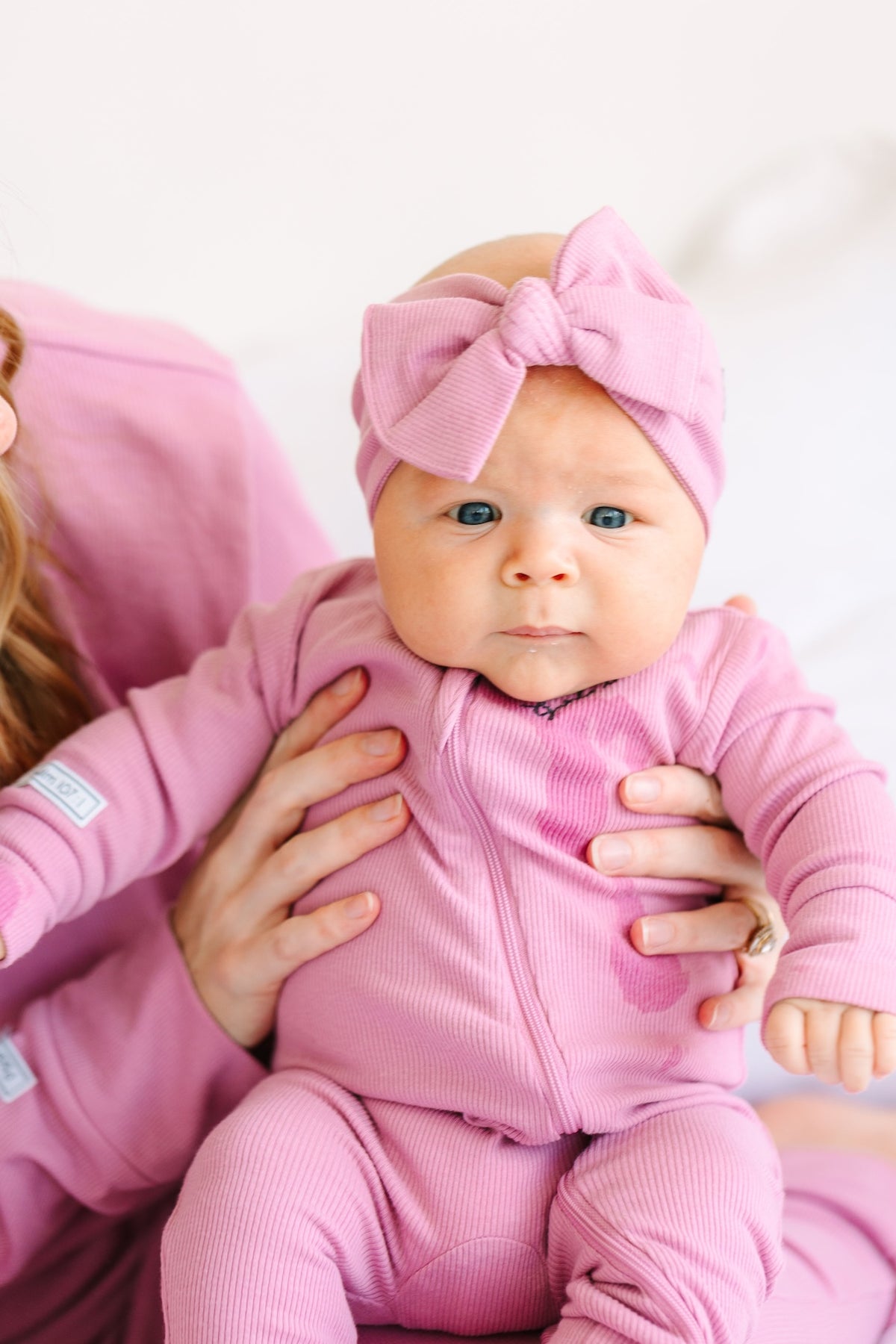 Solid Mauve Headband Ribbed Cotton/Bamboo Blend