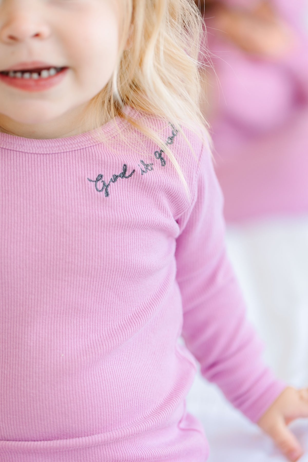 Solid Mauve PJ Long Sleeve Set Ribbed Cotton/Bamboo Blend