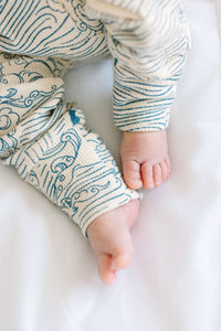 Walking on Water PJ Footless Onesie Ribbed Cotton/Bamboo Blend