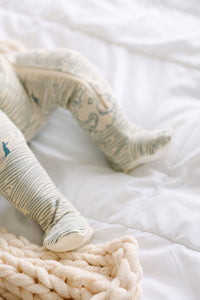 Walking on Water PJ Footed Onesie Ribbed Cotton/Bamboo Blend