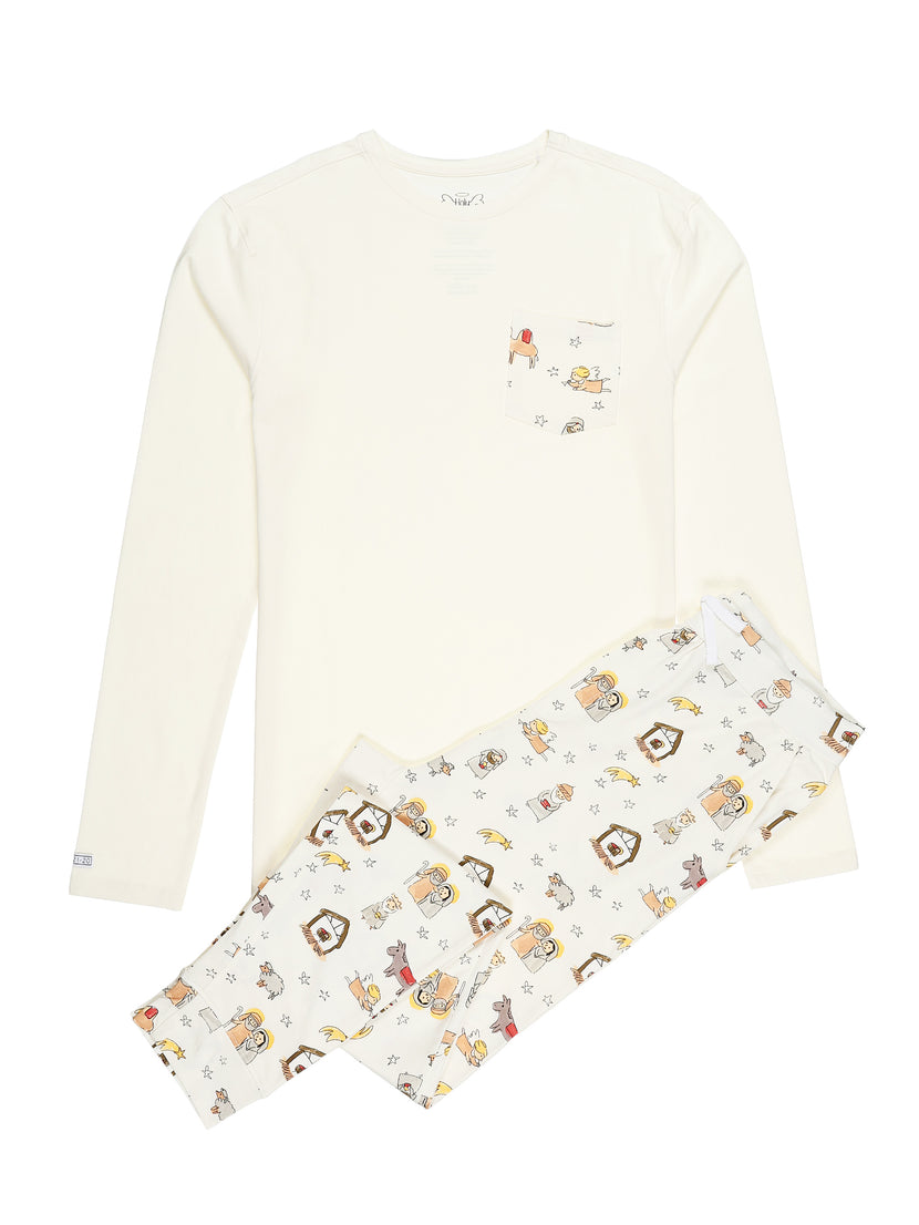 Away in a Manger Men's PJ Set Cotton