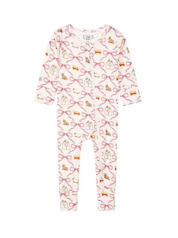 Let Us Adore Him PJ Footless Onesie Bamboo