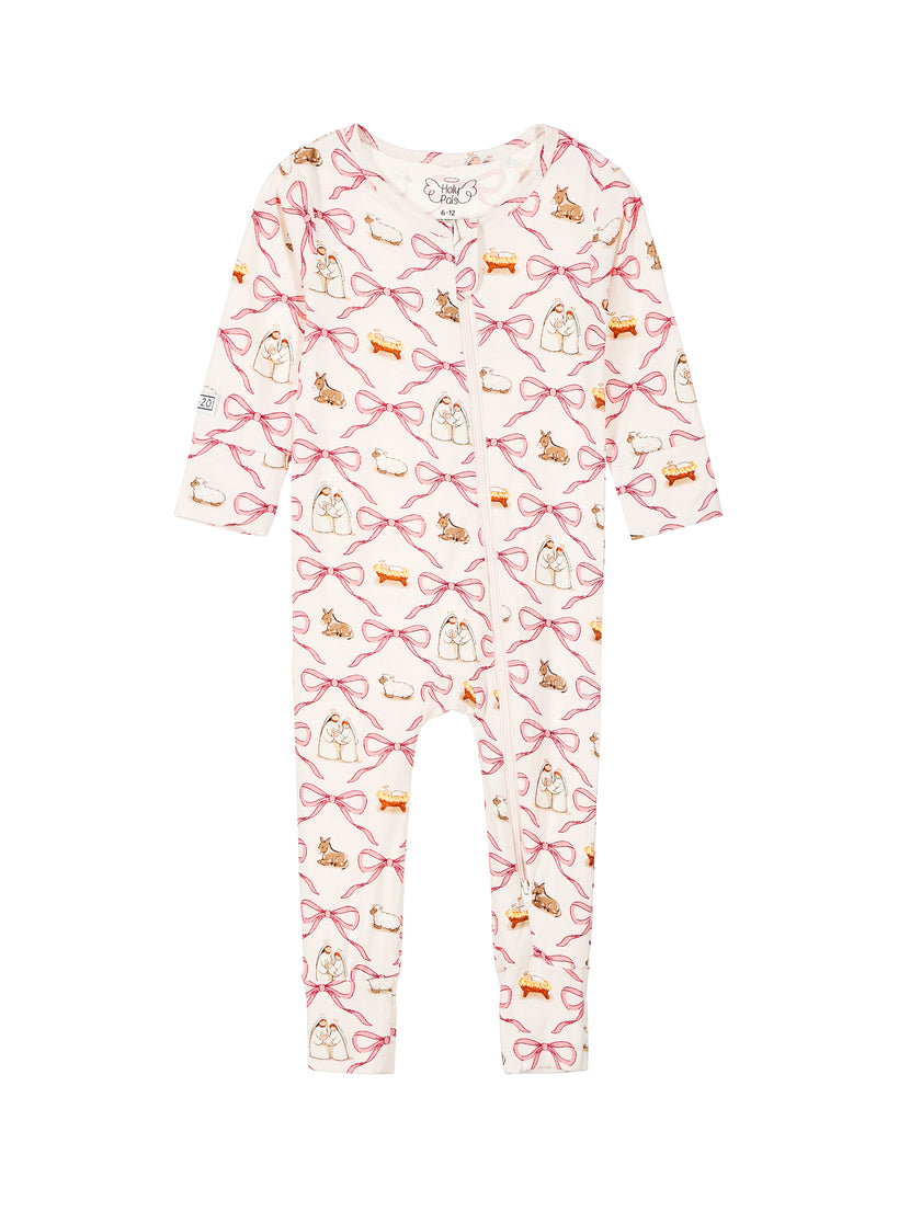 Let Us Adore Him PJ Footless Onesie Bamboo