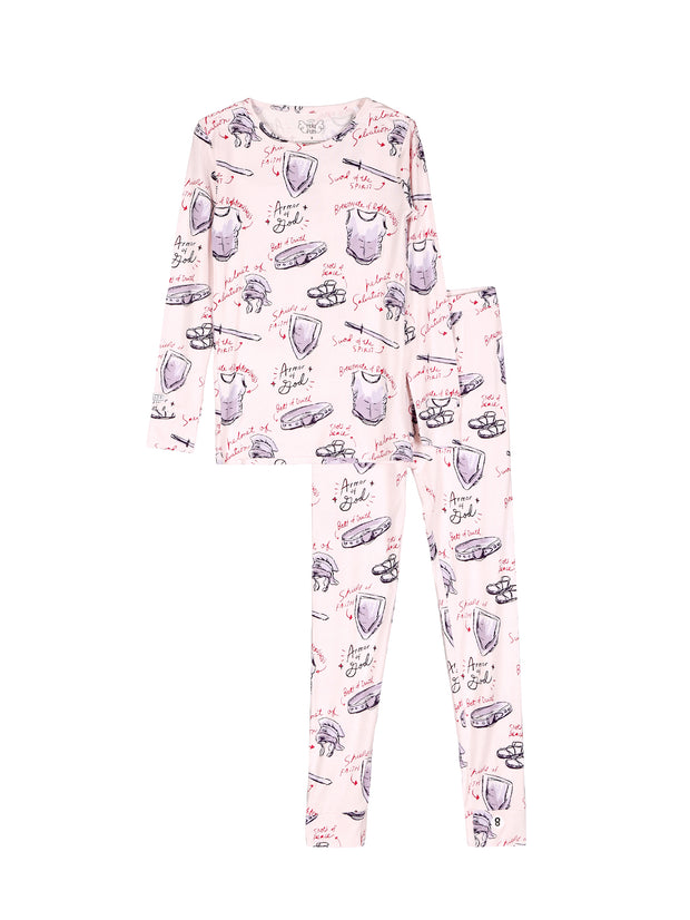 Armor of God Pink PJ Long Sleeve Set Bamboo