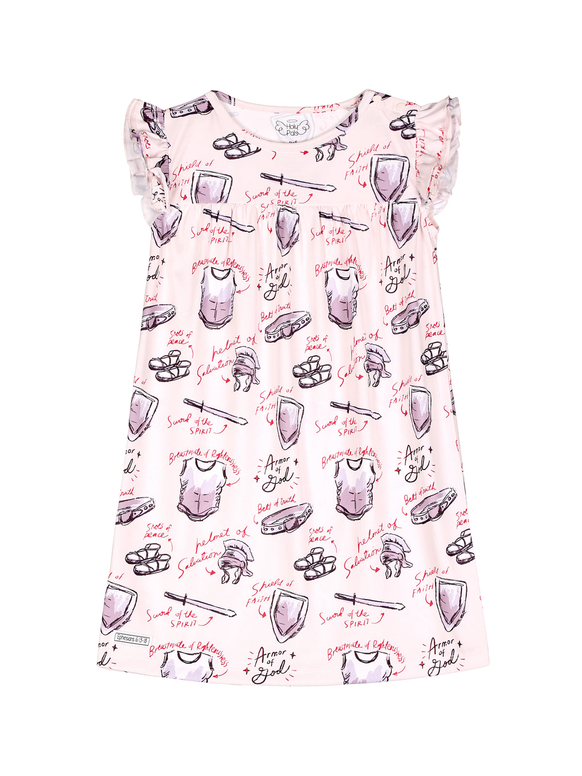 Armor of God Pink PJ Girls Nightgown Polyester