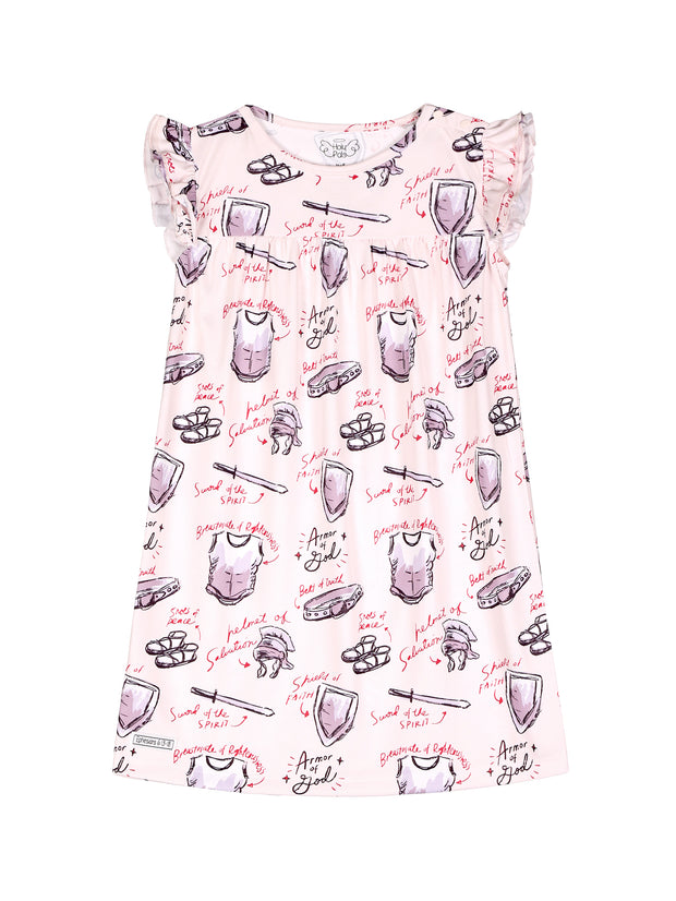 Armor of God Pink PJ Girls Nightgown Polyester