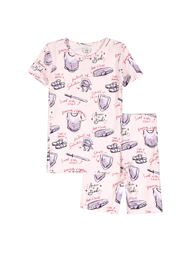 Armor of God Pink PJ Shorts Set Bamboo
