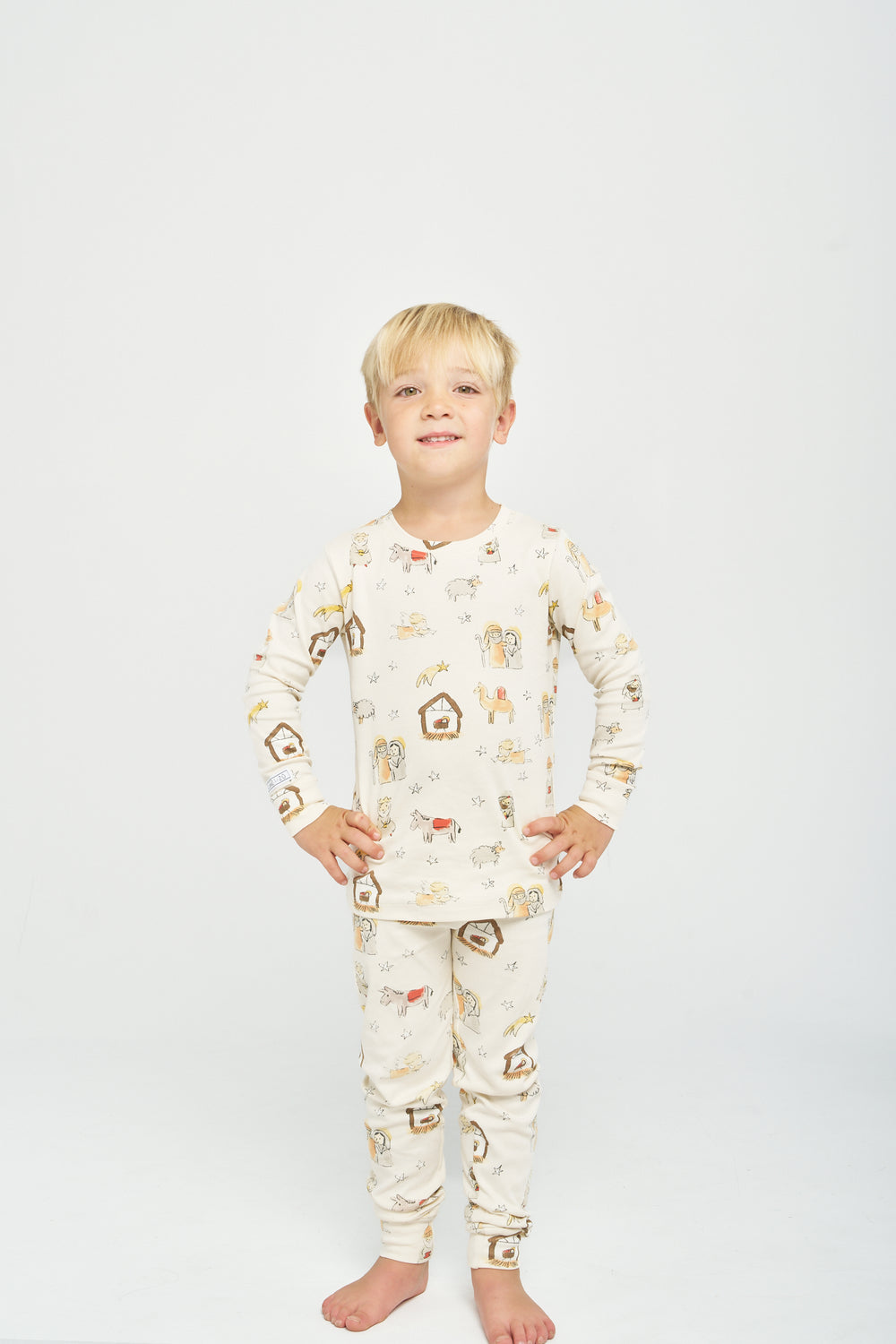 Away in a Manger Christmas PJ Long Sleeve Set Cotton