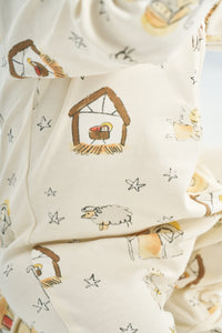 Away in a Manger Christmas PJ Footless Onesie Cotton