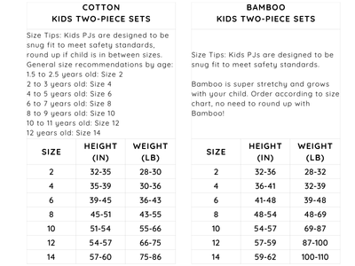 SIZE CHART & HELPFUL TIPS – Holy Pals