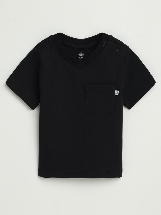 Baby Black Prayer Pocket T-Shirt Cotton | Short Sleeve