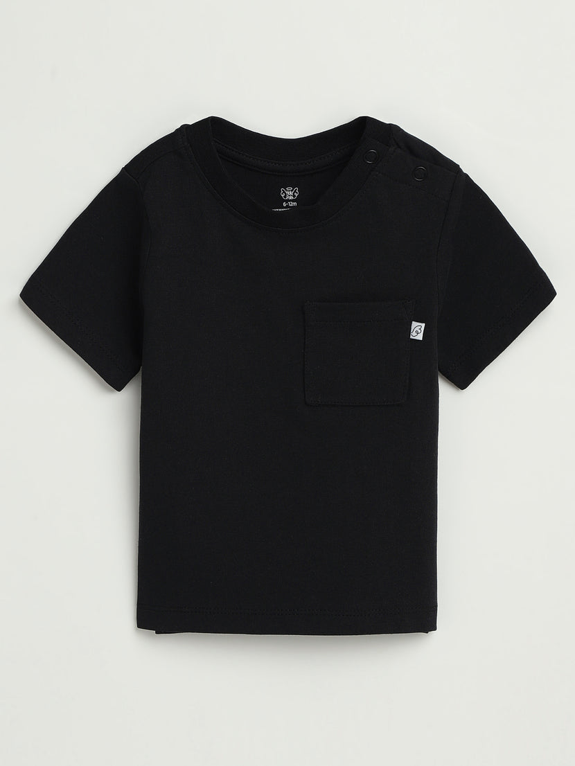 Baby Black Prayer Pocket T-Shirt Cotton | Short Sleeve