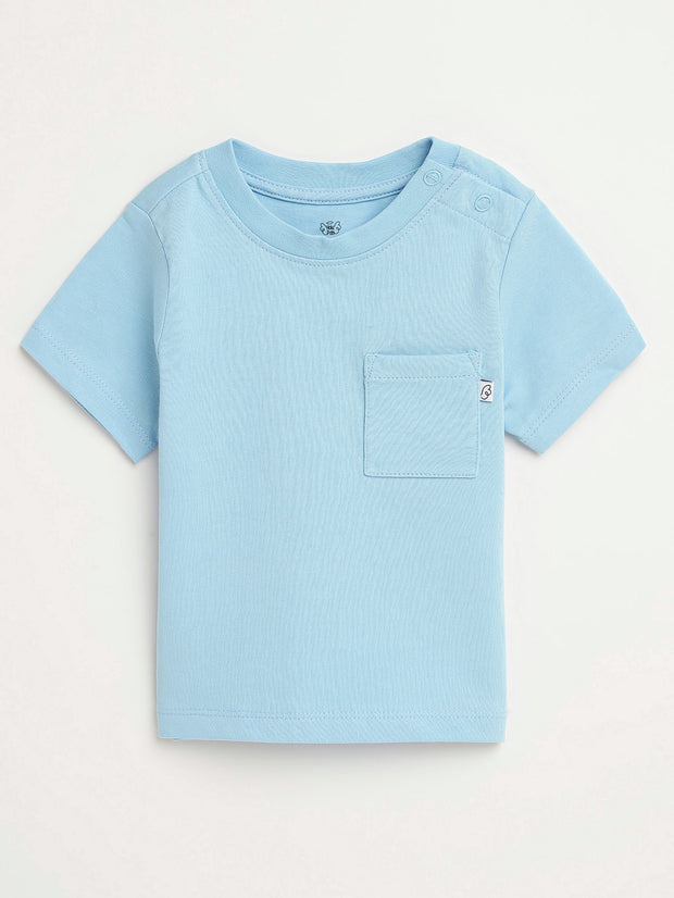 Baby Blue Prayer Pocket T-Shirt Cotton | Short Sleeve