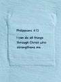 Kids Blue Prayer Pocket T-Shirt | Short Sleeve