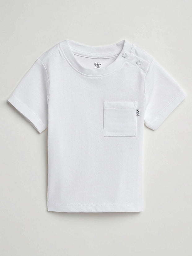 Baby White Prayer Pocket T-Shirt Cotton | Short Sleeve