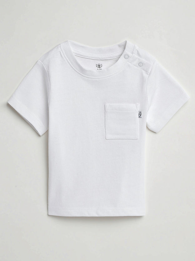 Baby White Prayer Pocket T-Shirt Cotton | Short Sleeve