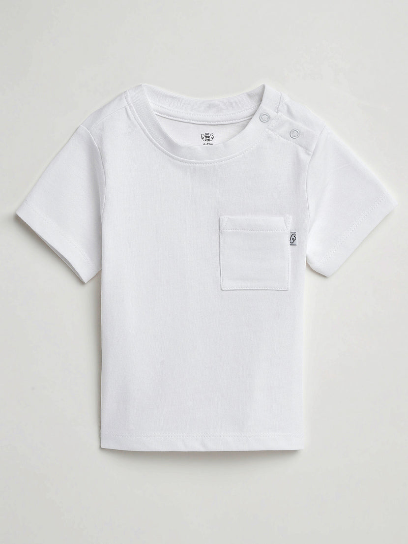 Baby White Prayer Pocket T-Shirt Cotton | Short Sleeve