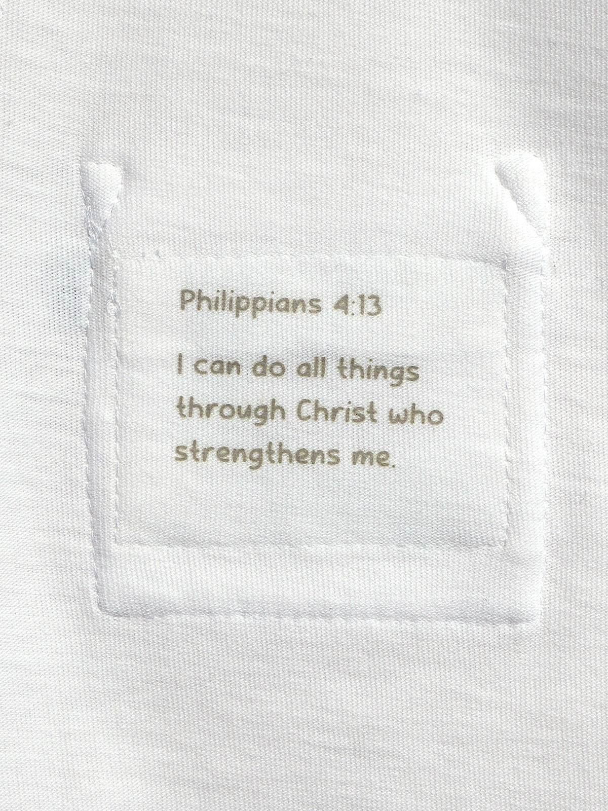 Baby White Prayer Pocket T-Shirt Cotton | Short Sleeve