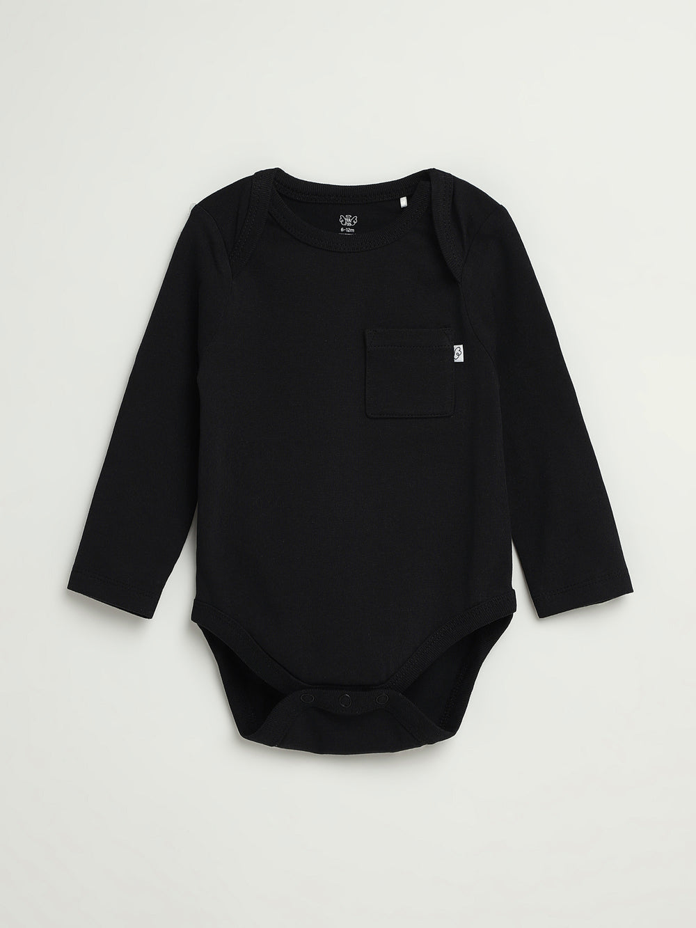 Baby Black Prayer Pocket Bodysuit | Long Sleeve