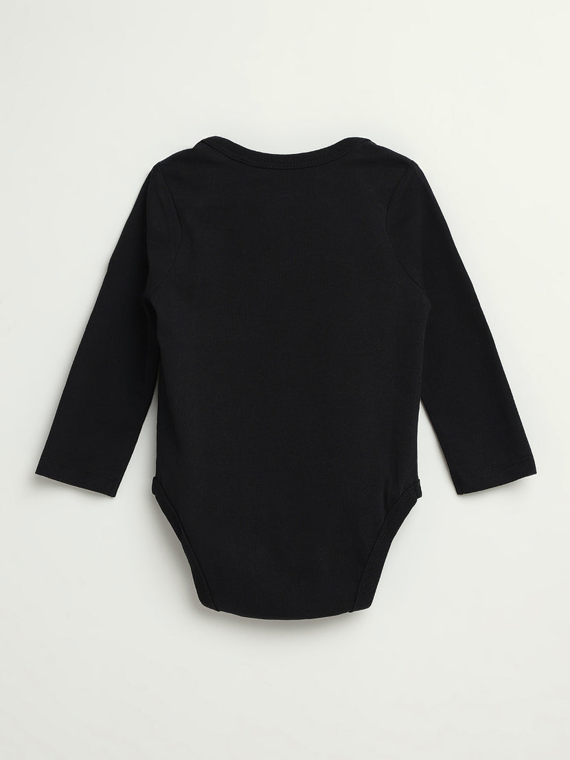 Baby Black Prayer Pocket Bodysuit | Long Sleeve