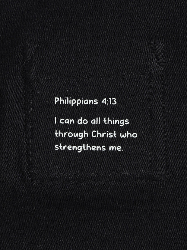 Baby Black Prayer Pocket Bodysuit | Long Sleeve