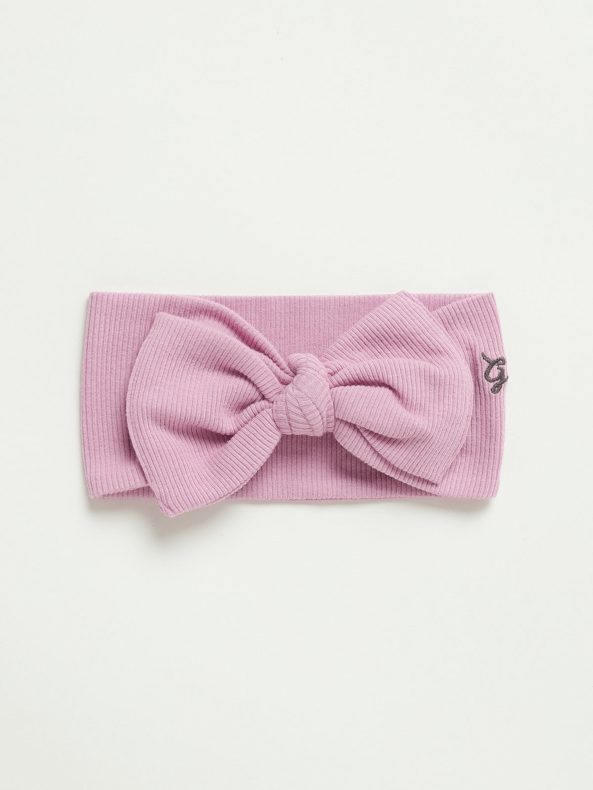 Solid Mauve Headband Ribbed Cotton/Bamboo Blend